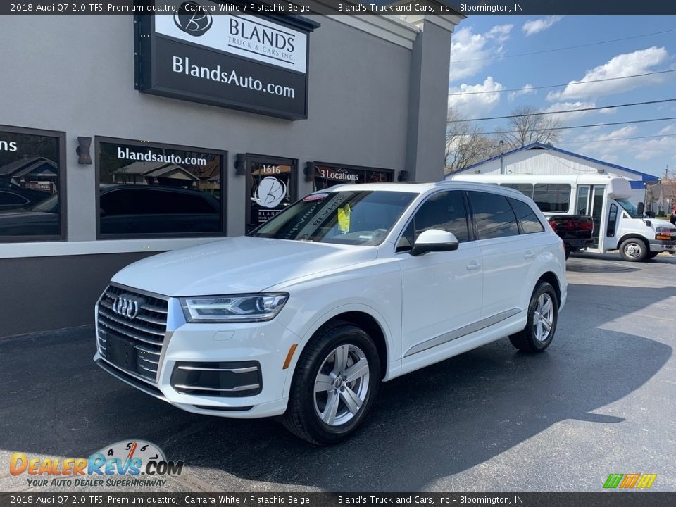 2018 Audi Q7 2.0 TFSI Premium quattro Carrara White / Pistachio Beige Photo #2