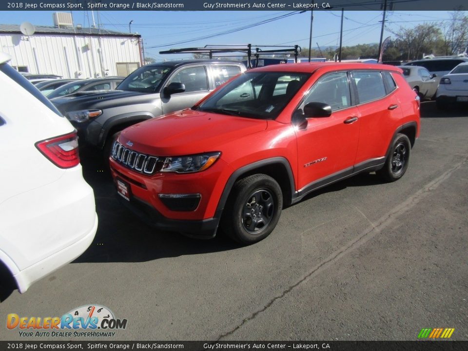 2018 Jeep Compass Sport Spitfire Orange / Black/Sandstorm Photo #2