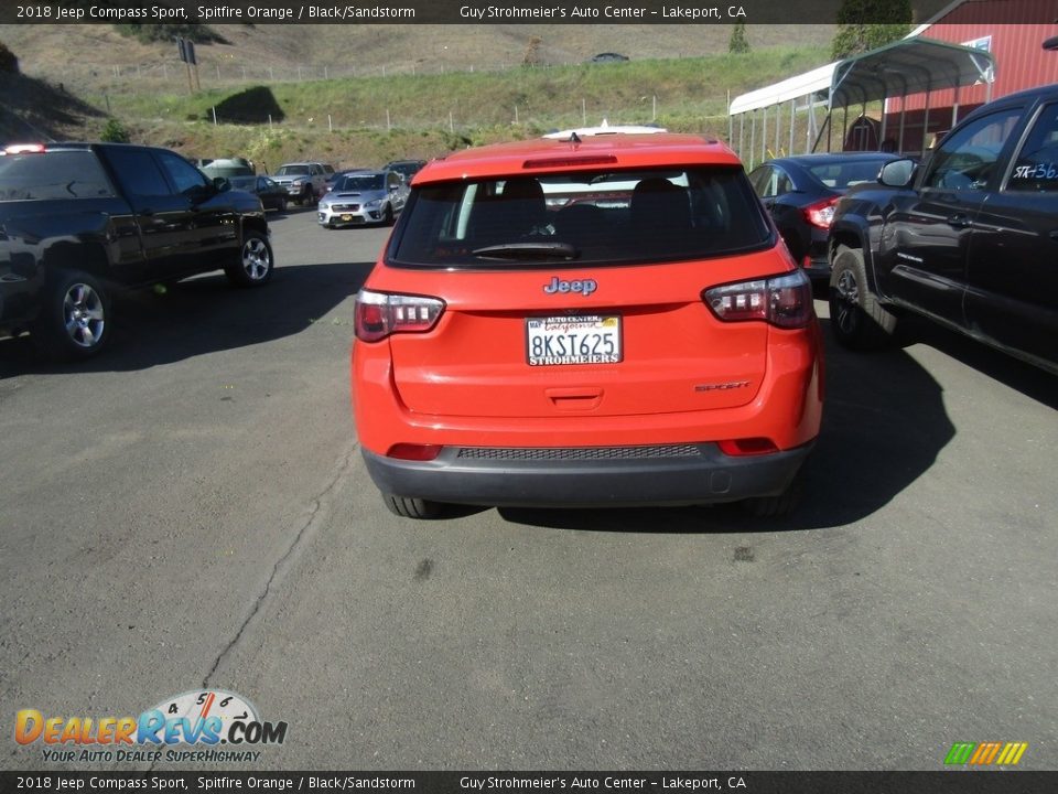 2018 Jeep Compass Sport Spitfire Orange / Black/Sandstorm Photo #3