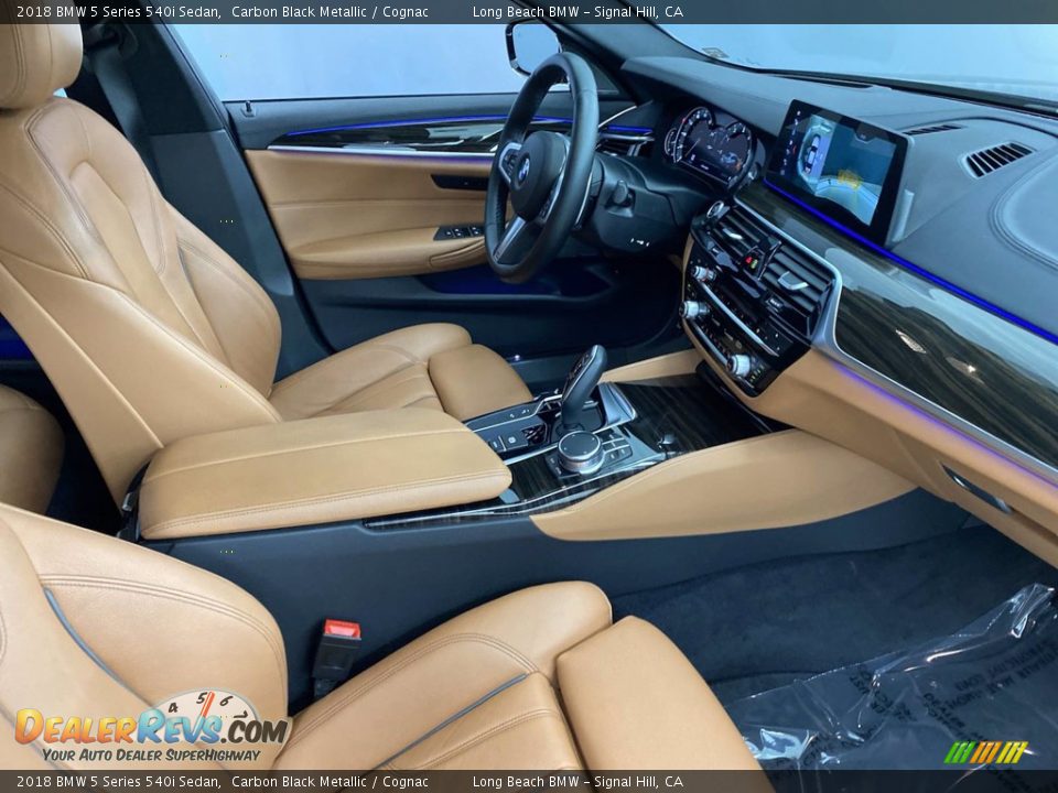 2018 BMW 5 Series 540i Sedan Carbon Black Metallic / Cognac Photo #33