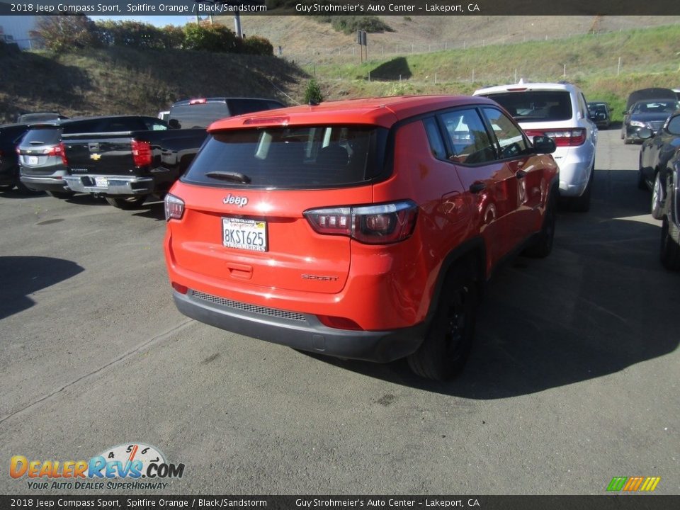 2018 Jeep Compass Sport Spitfire Orange / Black/Sandstorm Photo #4