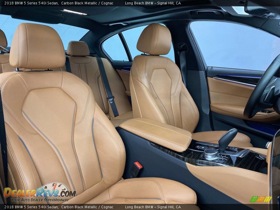 2018 BMW 5 Series 540i Sedan Carbon Black Metallic / Cognac Photo #34