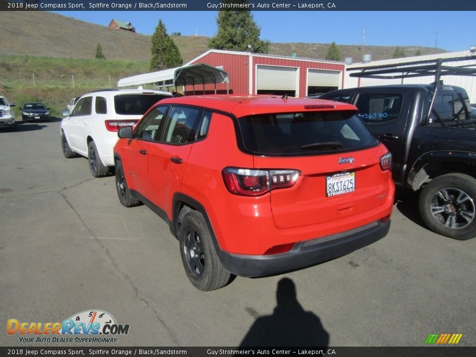 2018 Jeep Compass Sport Spitfire Orange / Black/Sandstorm Photo #5