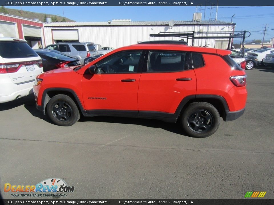 2018 Jeep Compass Sport Spitfire Orange / Black/Sandstorm Photo #6