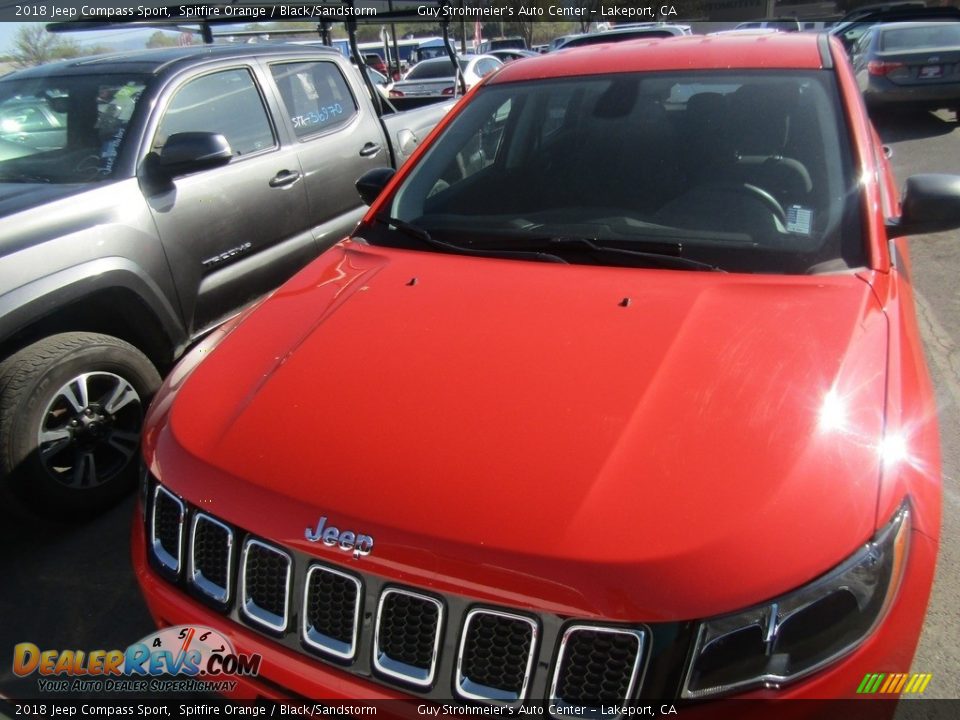 2018 Jeep Compass Sport Spitfire Orange / Black/Sandstorm Photo #7