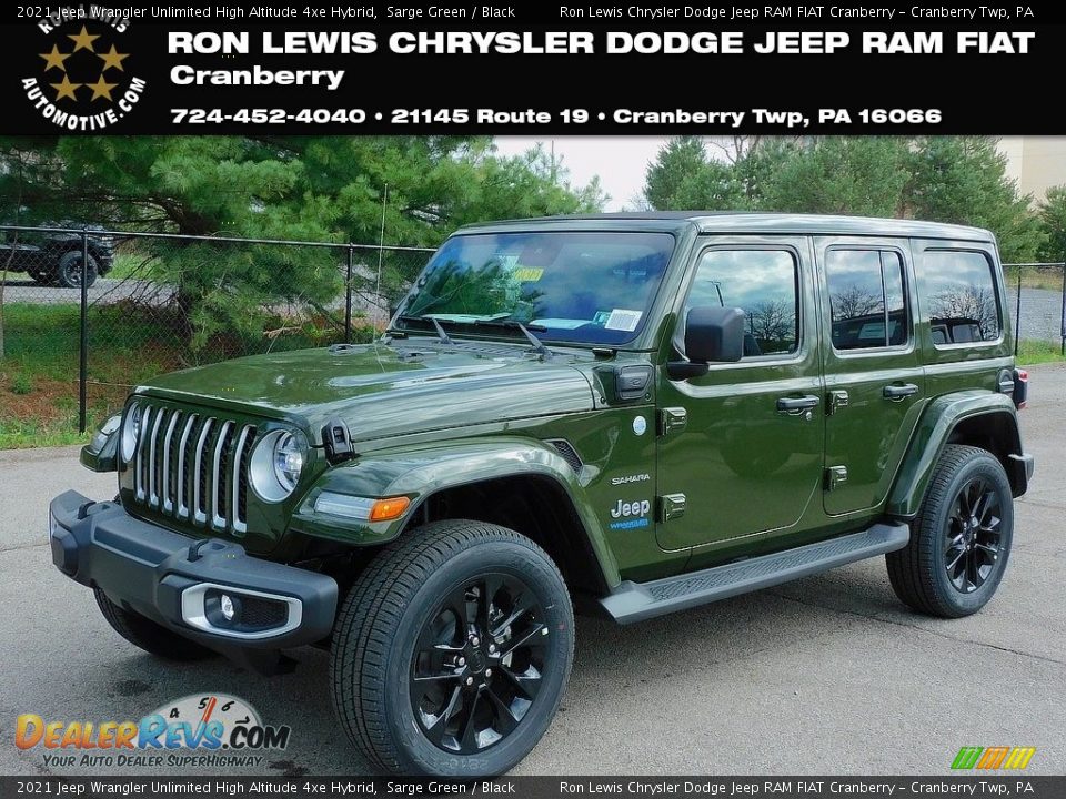 2021 Jeep Wrangler Unlimited High Altitude 4xe Hybrid Sarge Green / Black Photo #1