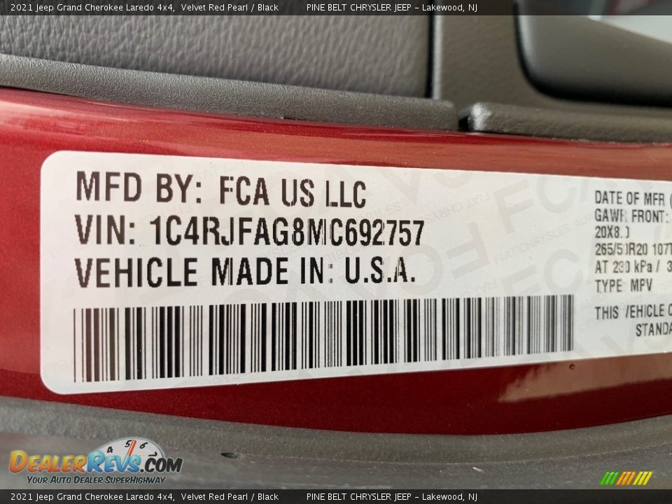 2021 Jeep Grand Cherokee Laredo 4x4 Velvet Red Pearl / Black Photo #14