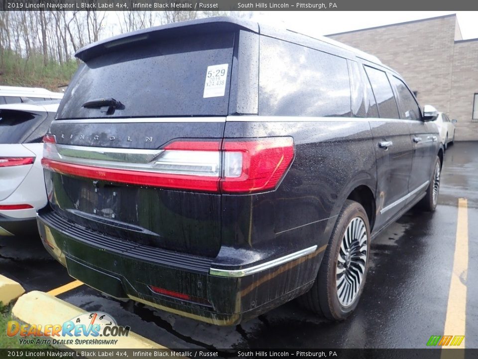 2019 Lincoln Navigator L Black Label 4x4 Infinite Black Metallic / Russet Photo #4