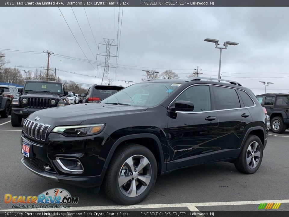 2021 Jeep Cherokee Limited 4x4 Diamond Black Crystal Pearl / Black Photo #1