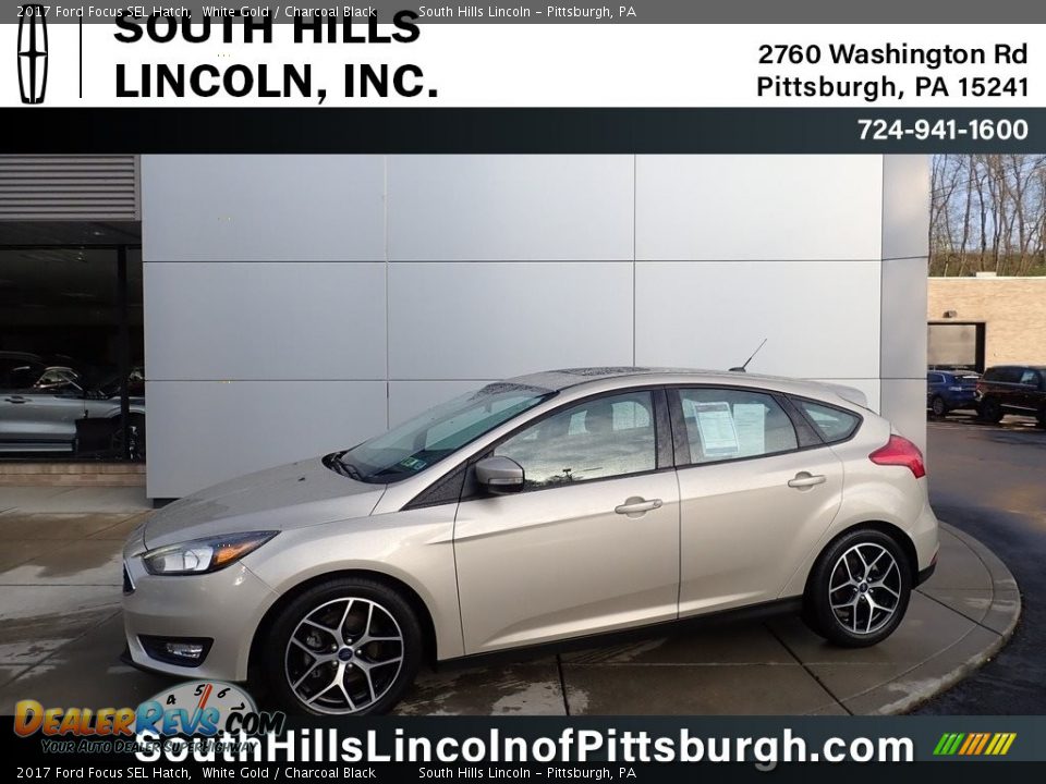 2017 Ford Focus SEL Hatch White Gold / Charcoal Black Photo #1