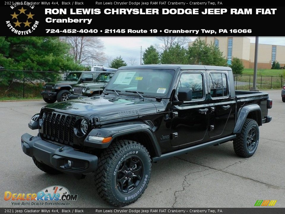 2021 Jeep Gladiator Willys 4x4 Black / Black Photo #1