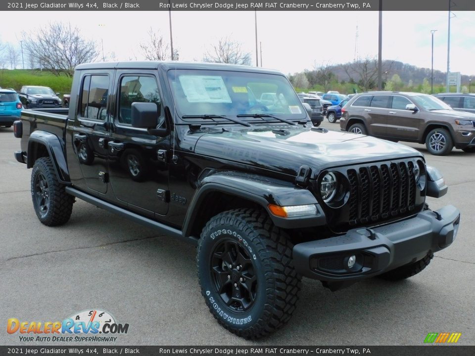 2021 Jeep Gladiator Willys 4x4 Black / Black Photo #3