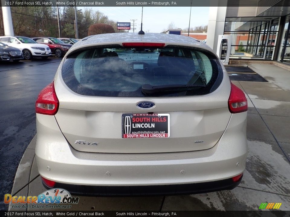 2017 Ford Focus SEL Hatch White Gold / Charcoal Black Photo #4