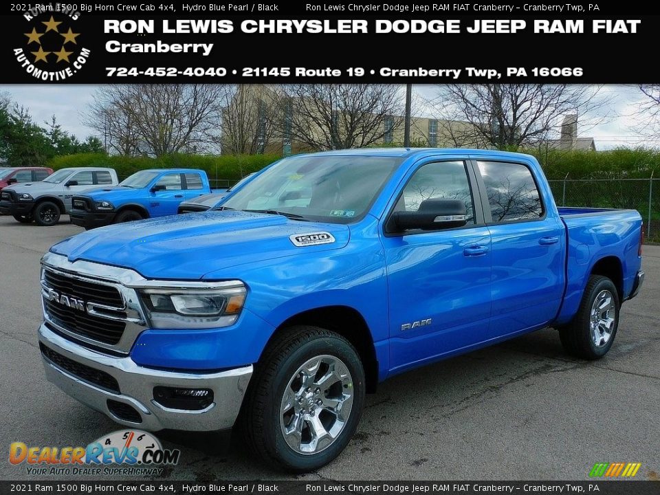 2021 Ram 1500 Big Horn Crew Cab 4x4 Hydro Blue Pearl / Black Photo #1