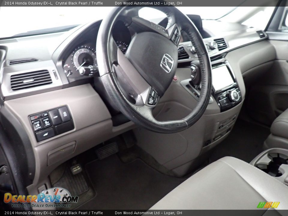 2014 Honda Odyssey EX-L Crystal Black Pearl / Truffle Photo #26
