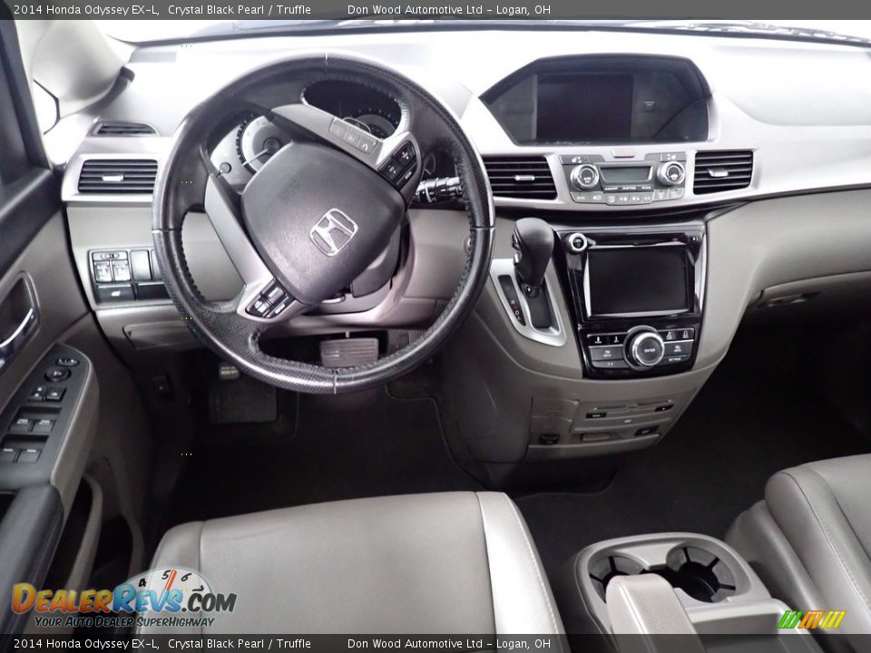 2014 Honda Odyssey EX-L Crystal Black Pearl / Truffle Photo #29