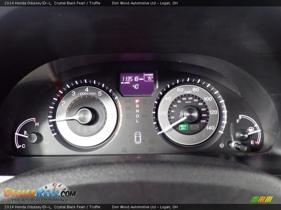 2014 Honda Odyssey EX-L Crystal Black Pearl / Truffle Photo #35