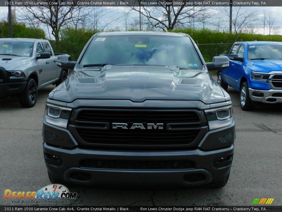 2021 Ram 1500 Laramie Crew Cab 4x4 Granite Crystal Metallic / Black Photo #2