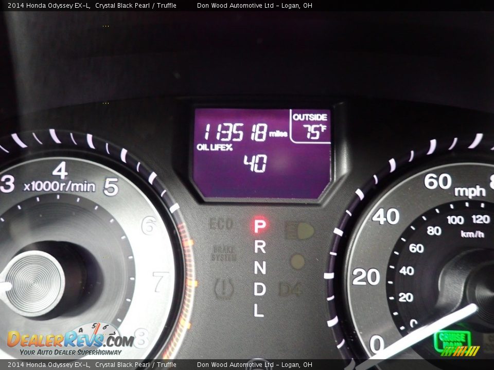 2014 Honda Odyssey EX-L Crystal Black Pearl / Truffle Photo #36