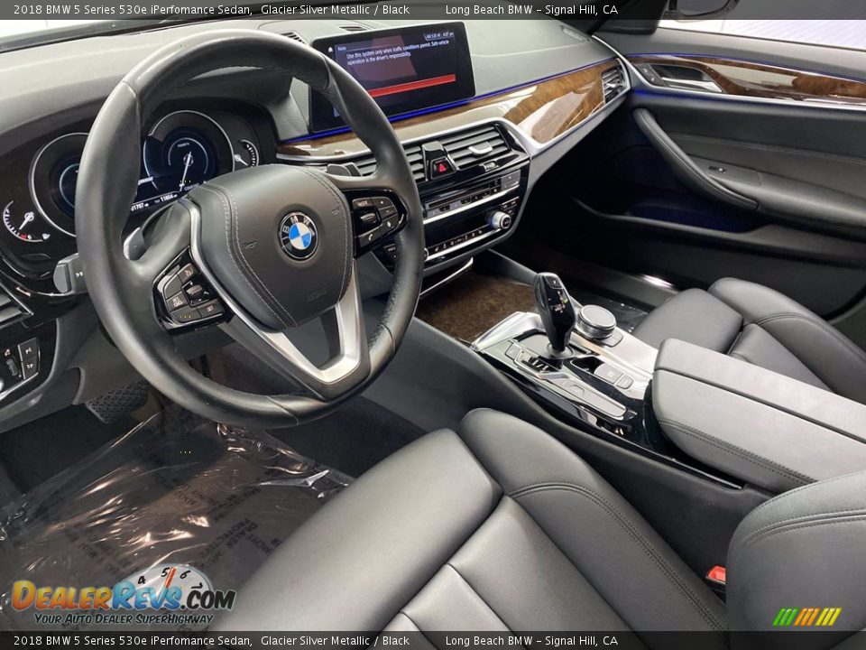 2018 BMW 5 Series 530e iPerfomance Sedan Glacier Silver Metallic / Black Photo #15