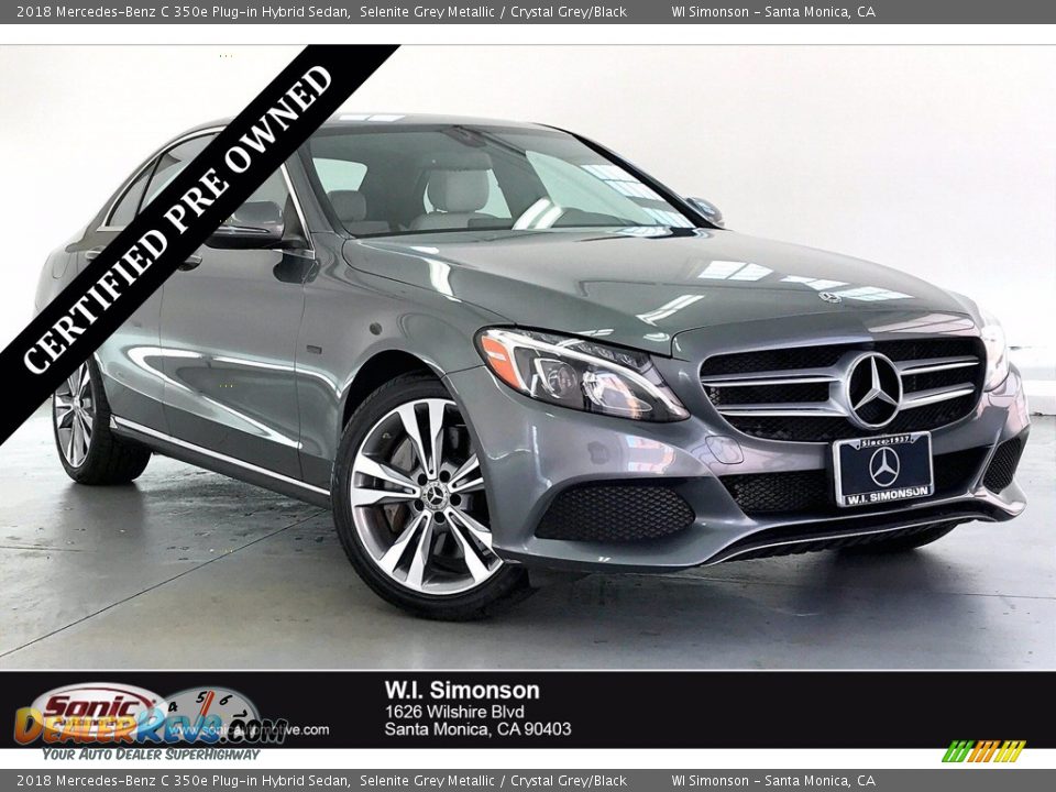 2018 Mercedes-Benz C 350e Plug-in Hybrid Sedan Selenite Grey Metallic / Crystal Grey/Black Photo #1