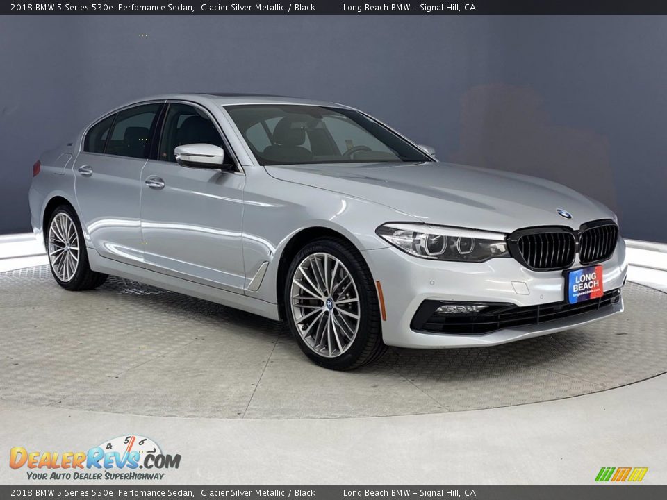 2018 BMW 5 Series 530e iPerfomance Sedan Glacier Silver Metallic / Black Photo #35