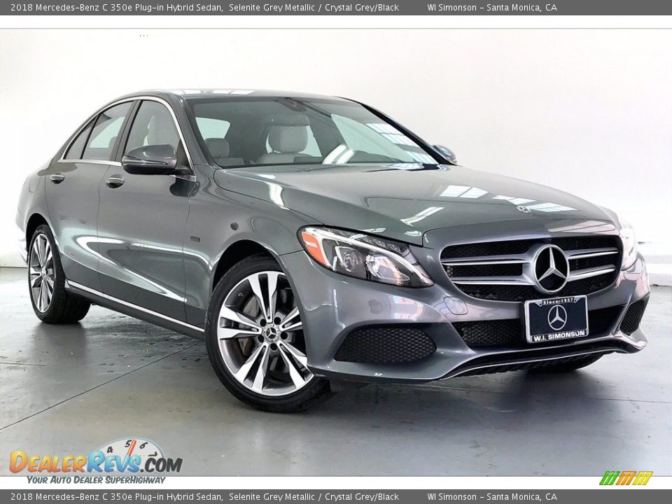 2018 Mercedes-Benz C 350e Plug-in Hybrid Sedan Selenite Grey Metallic / Crystal Grey/Black Photo #34