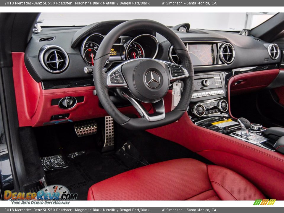 Bengal Red/Black Interior - 2018 Mercedes-Benz SL 550 Roadster Photo #6