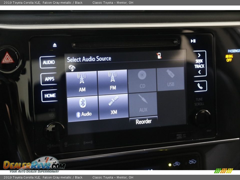 2019 Toyota Corolla XLE Falcon Gray metallic / Black Photo #10