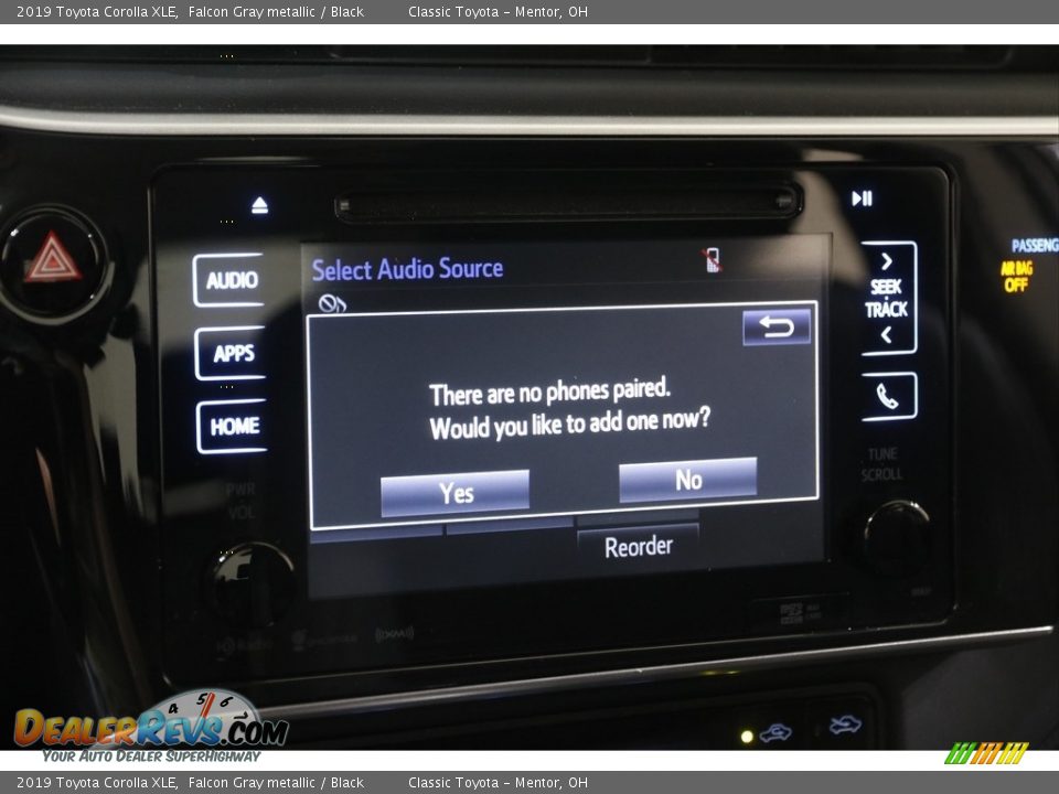 2019 Toyota Corolla XLE Falcon Gray metallic / Black Photo #11