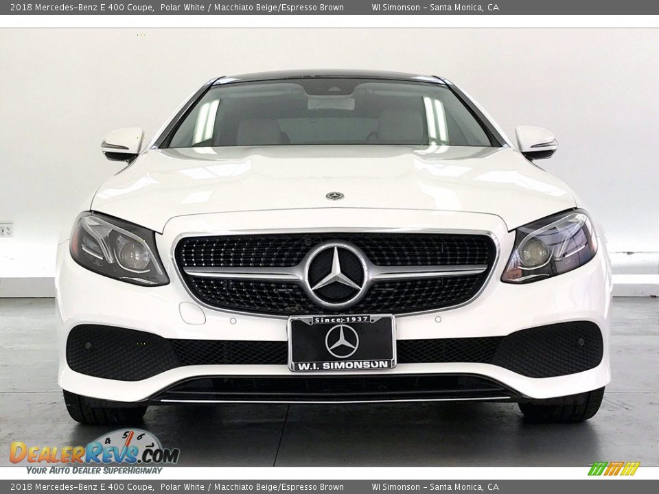 2018 Mercedes-Benz E 400 Coupe Polar White / Macchiato Beige/Espresso Brown Photo #2