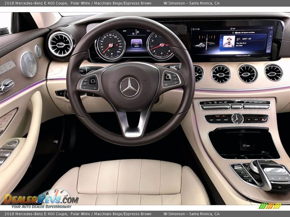 2018 Mercedes-Benz E 400 Coupe Polar White / Macchiato Beige/Espresso Brown Photo #4