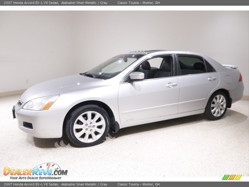 2007 Honda Accord EX-L V6 Sedan Alabaster Silver Metallic / Gray Photo #3