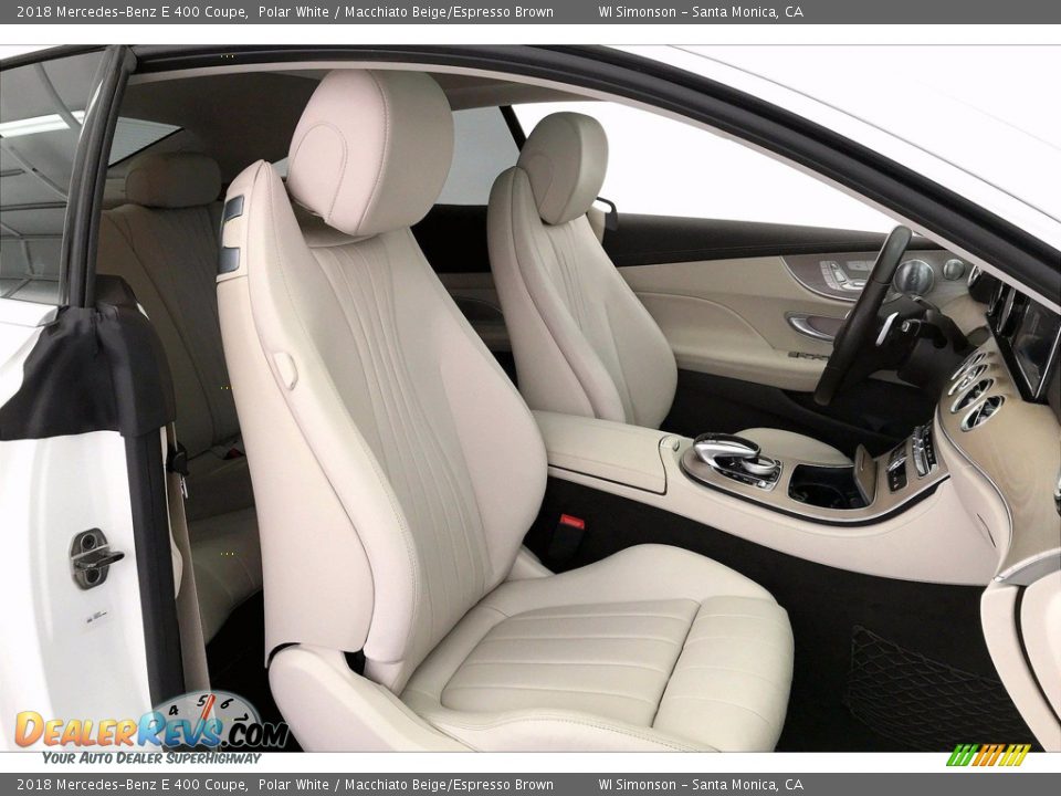 2018 Mercedes-Benz E 400 Coupe Polar White / Macchiato Beige/Espresso Brown Photo #6