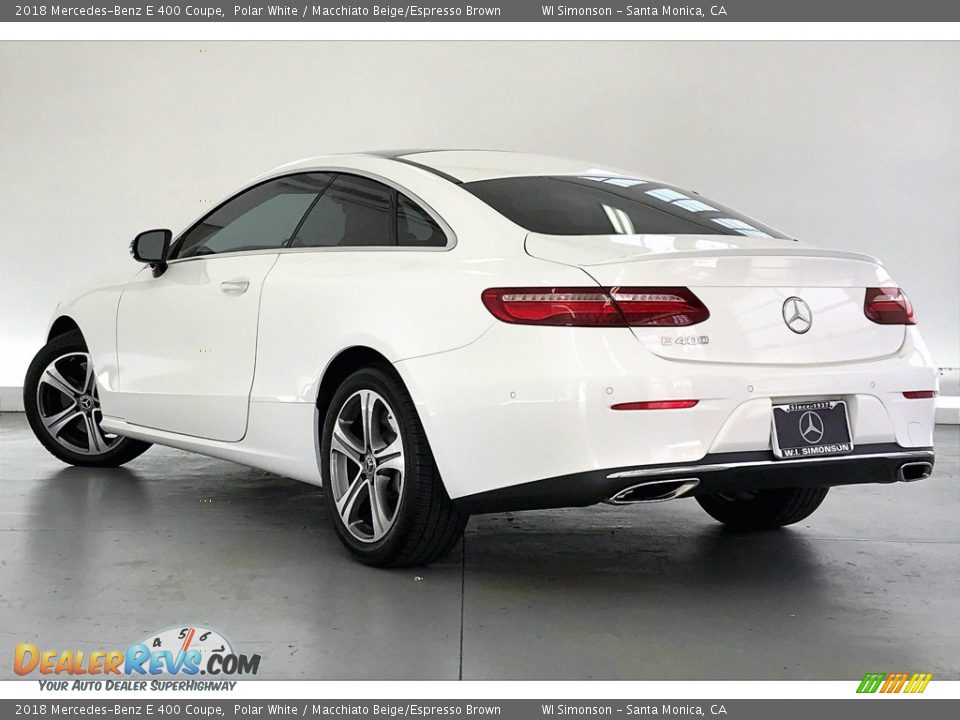 2018 Mercedes-Benz E 400 Coupe Polar White / Macchiato Beige/Espresso Brown Photo #10