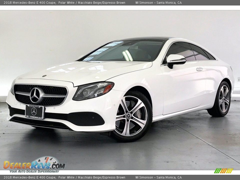 2018 Mercedes-Benz E 400 Coupe Polar White / Macchiato Beige/Espresso Brown Photo #12