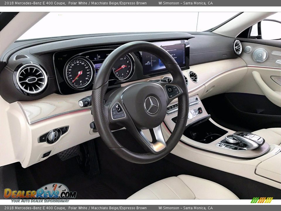 2018 Mercedes-Benz E 400 Coupe Polar White / Macchiato Beige/Espresso Brown Photo #14