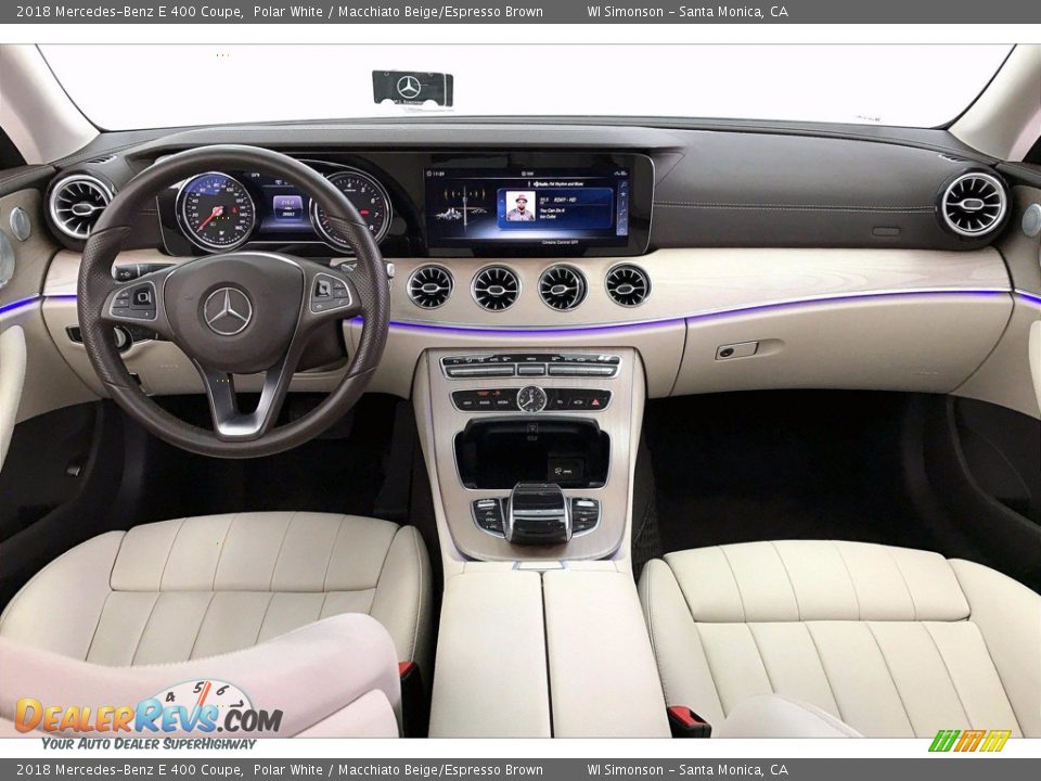 2018 Mercedes-Benz E 400 Coupe Polar White / Macchiato Beige/Espresso Brown Photo #15