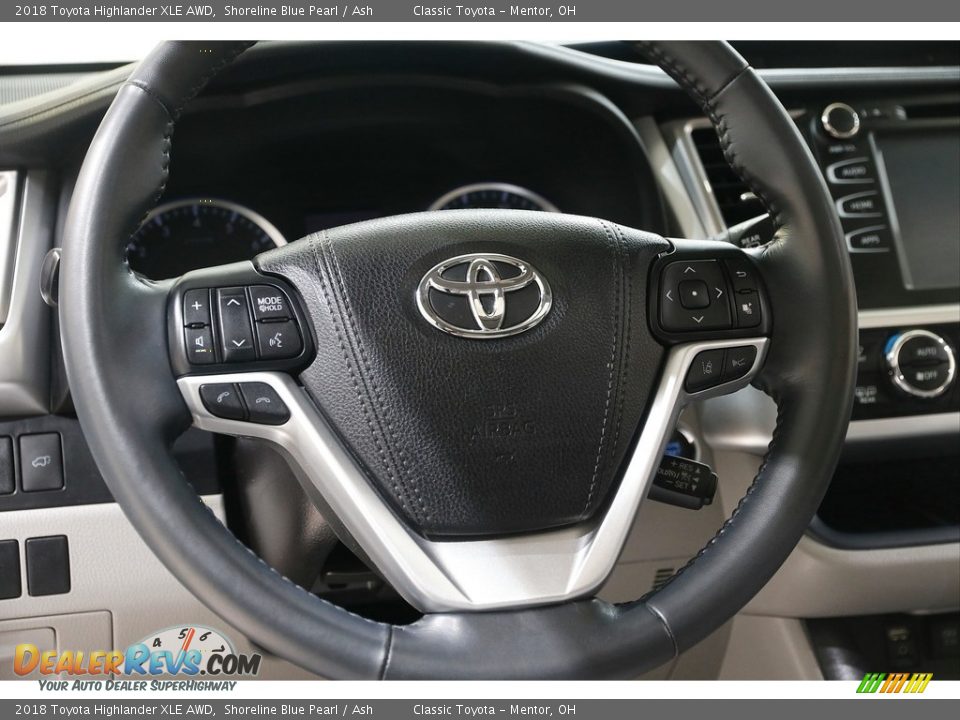 2018 Toyota Highlander XLE AWD Shoreline Blue Pearl / Ash Photo #7