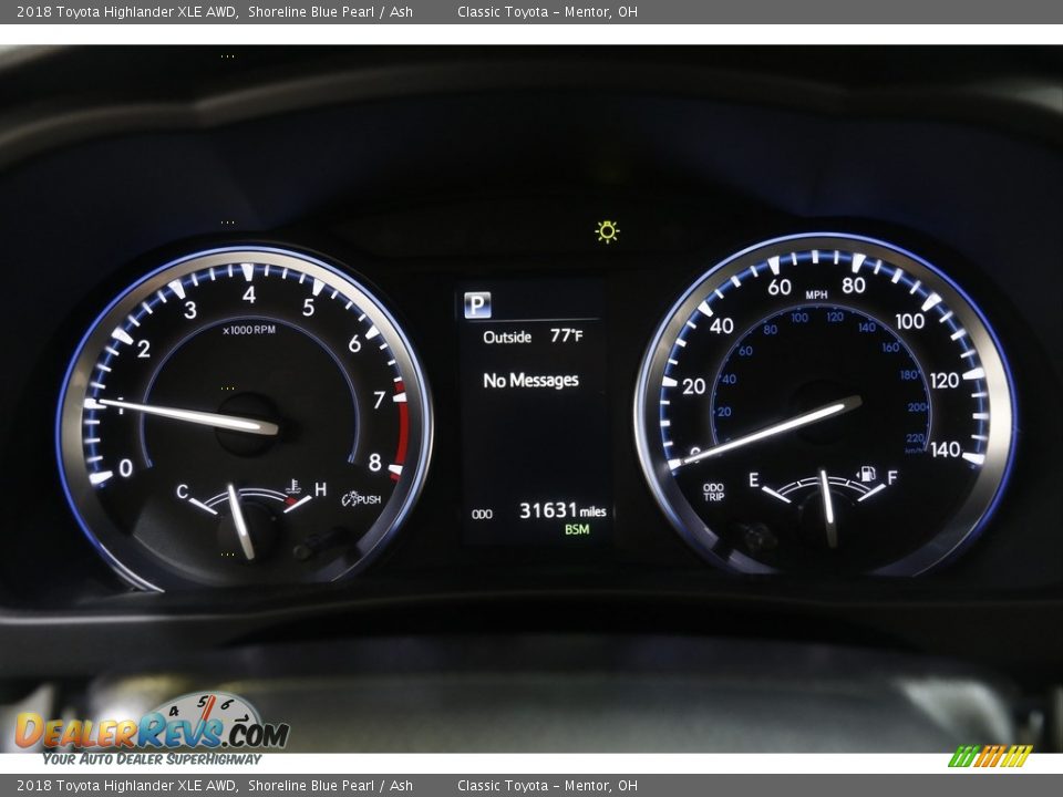 2018 Toyota Highlander XLE AWD Shoreline Blue Pearl / Ash Photo #8
