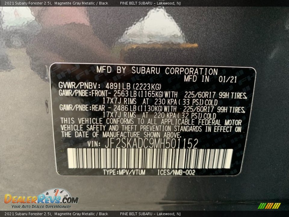 2021 Subaru Forester 2.5i Magnetite Gray Metallic / Black Photo #14