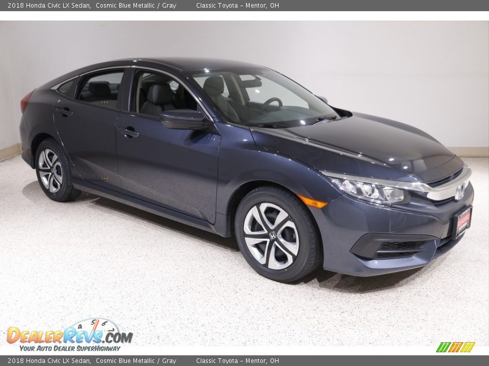 2018 Honda Civic LX Sedan Cosmic Blue Metallic / Gray Photo #1