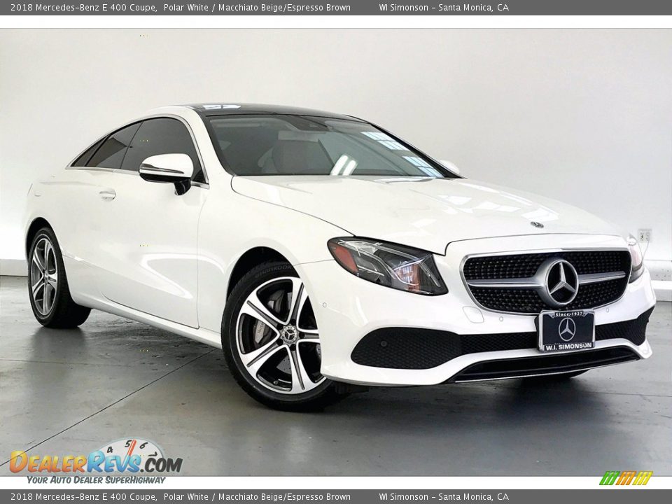 2018 Mercedes-Benz E 400 Coupe Polar White / Macchiato Beige/Espresso Brown Photo #34