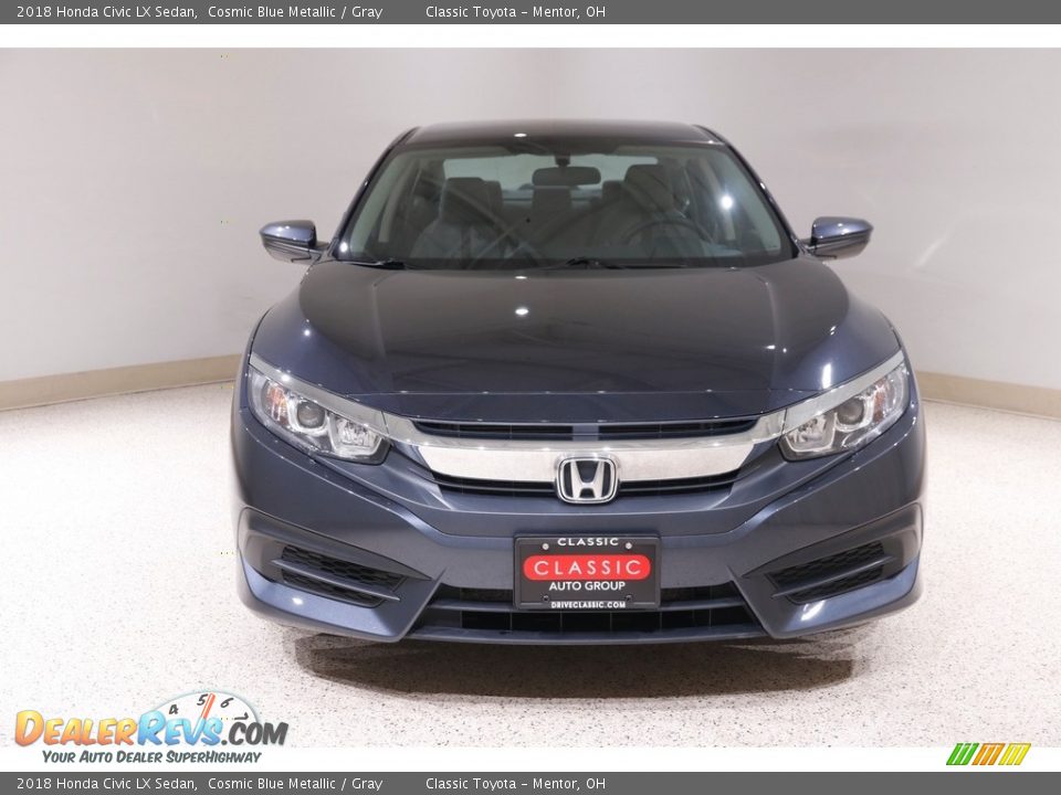 2018 Honda Civic LX Sedan Cosmic Blue Metallic / Gray Photo #2