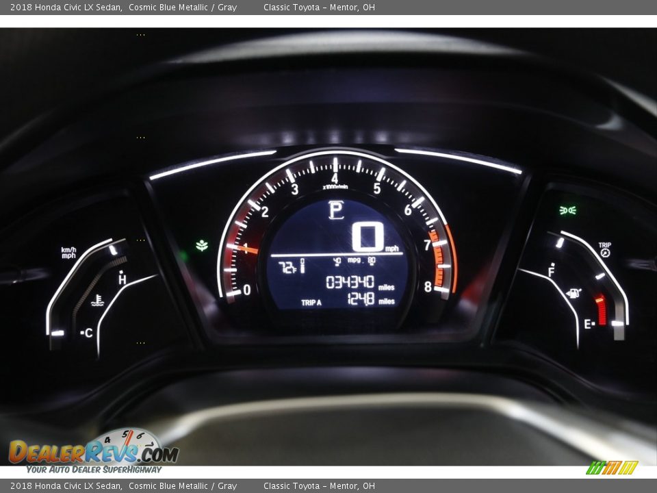 2018 Honda Civic LX Sedan Cosmic Blue Metallic / Gray Photo #8