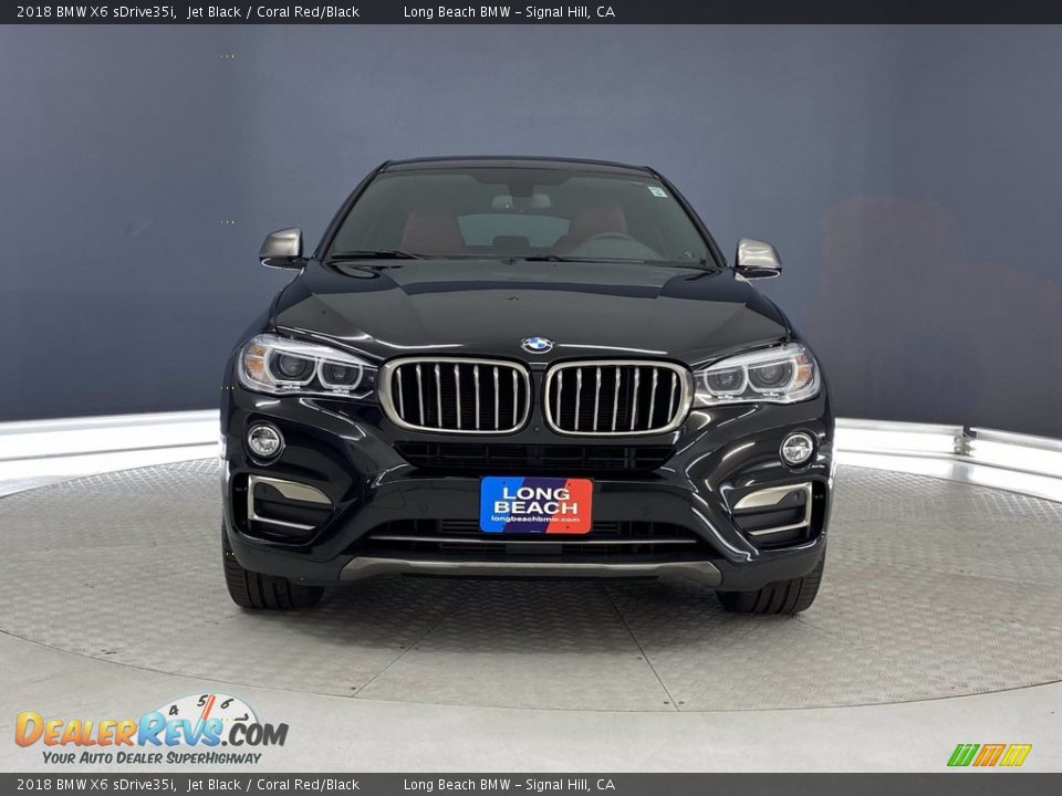 2018 BMW X6 sDrive35i Jet Black / Coral Red/Black Photo #2