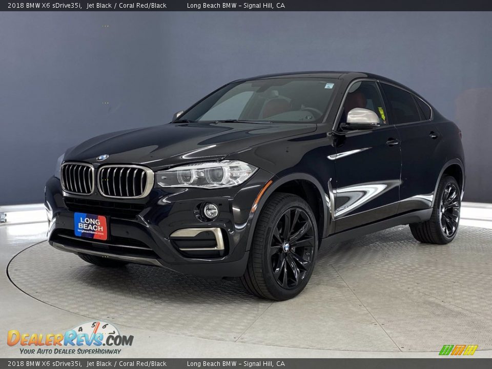 2018 BMW X6 sDrive35i Jet Black / Coral Red/Black Photo #3