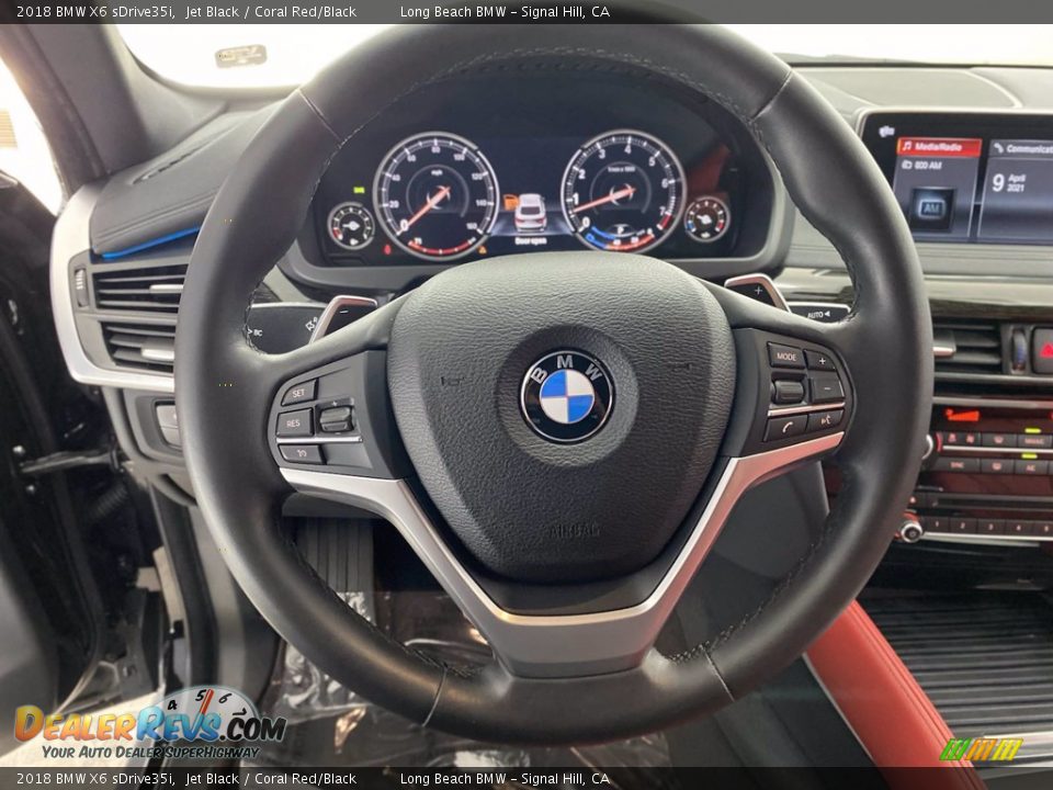 2018 BMW X6 sDrive35i Jet Black / Coral Red/Black Photo #18