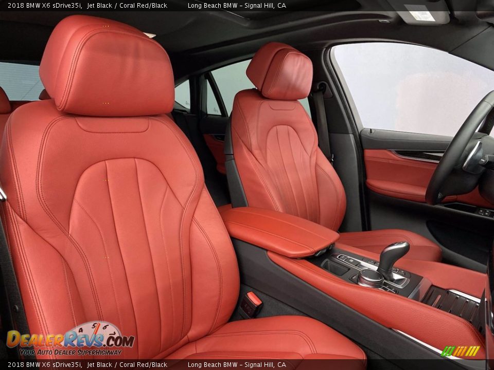 2018 BMW X6 sDrive35i Jet Black / Coral Red/Black Photo #34