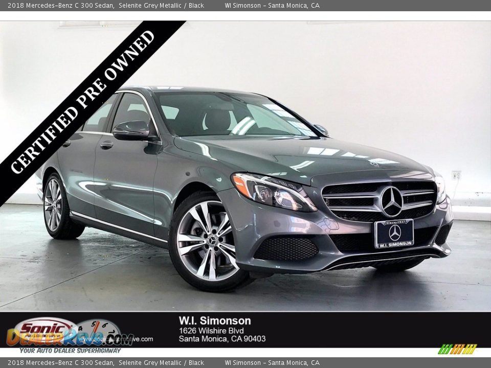 2018 Mercedes-Benz C 300 Sedan Selenite Grey Metallic / Black Photo #1